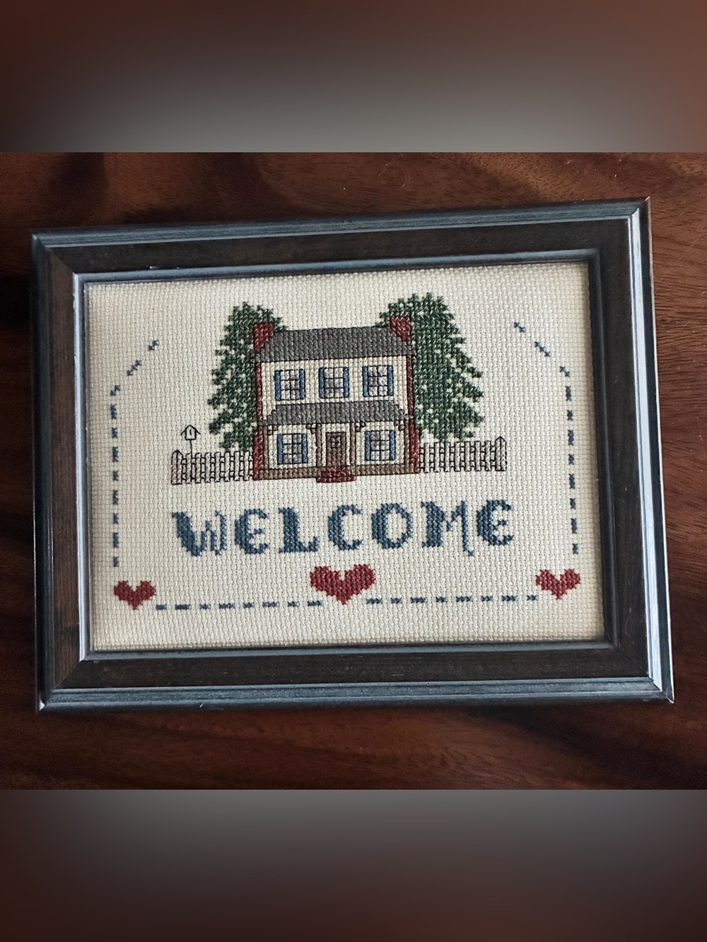 Welcome Home Cross-Stitch Custom Framed Wall Art 9x7